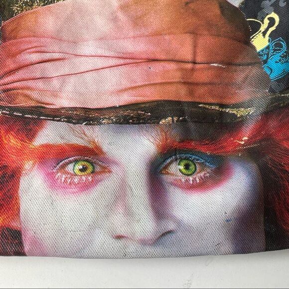 Mad Hatter Denim Graphic Tote Bag - Picture 3 of 7